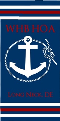 Navy with Red and White Beach Towel