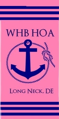 Pink and Navy Blue Beach Towel